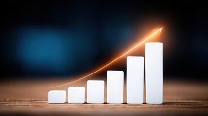 Dynamic growth and success in business with upward trending graph financial analytics market strategy investment opportunities and performance data