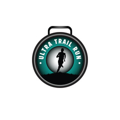 Fototapeta premium ultra trail run logo vector image