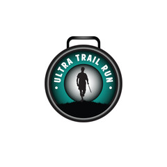 ultra trail run logo image vector