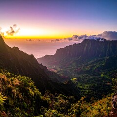 Majestic valley at sunrise