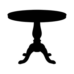 Round table silhouette vector illustration for furniture design and home decor projects isolated art