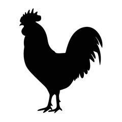 Download high resolution black rooster silhouette vector image for graphic design and prints use