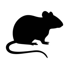 Black rat silhouette vector illustration for design and decoration rodent pest animal clip art