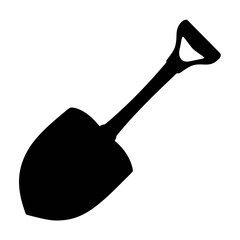Isolated black shovel vector illustration for gardening digging and construction work design tool
