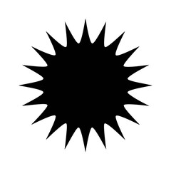 Black spiky starburst vector illustration for graphic design projects and creative presentations use, eps