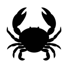 Black crab silhouette vector illustration marine life seafood crustacean ocean animal design art clip art graphic