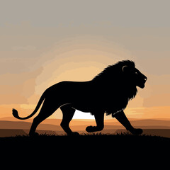 lion silhouette vector