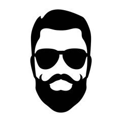 Download stylish hipster man with beard and sunglasses vector illustration graphic design image