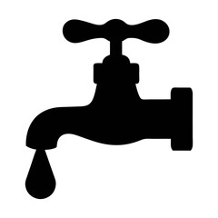 Water tap faucet dripping illustration for plumbing service and sanitation design element vector