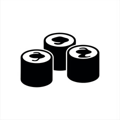 Minimal nigiri sushi icon with chopsticks. A modern design ideal for restaurant menus, food apps, or Japanese cuisine graphics