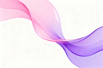 Abstract flowing ribbon with gradient colors from pink to purple on a light background