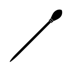 black mascara brush isolated