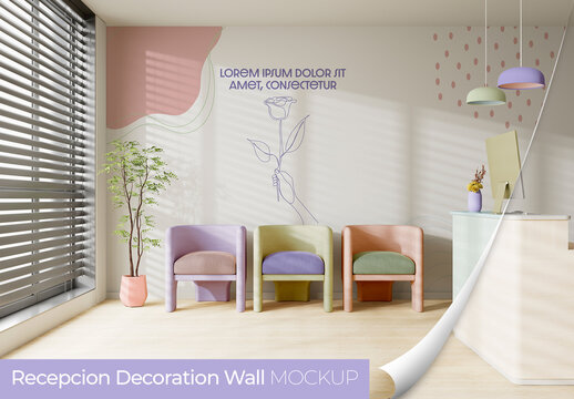 Waiting Room Wall Decoration Mockup