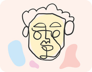Obraz premium modern face line art illustration hand drawn