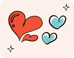 heart line art illustration hand drawn