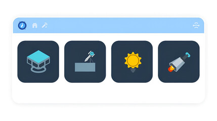 Scanner materials icons bot style design vector icon preview version ai tool