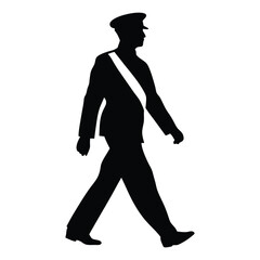 Silhouette of a marching band member in uniform vector graphic for design and illustration needs