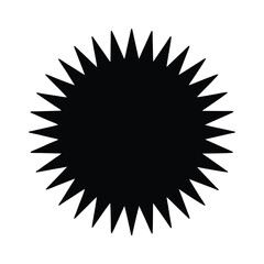 Black spiky starburst vector illustration for graphic design projects and creative designs needs