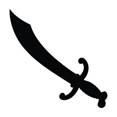 Download pirate sword silhouette vector image: cutlass, saber, weapon, blade, pirate icon design