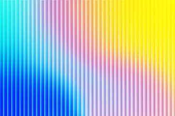 Abstract gradient ribbed glass texture in yellow blue pink tones