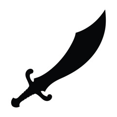 Download high resolution scimitar sword vector image black silhouette for graphic design and art projects