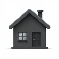 gray house icon on white background. Suitable for real estate and home-related content