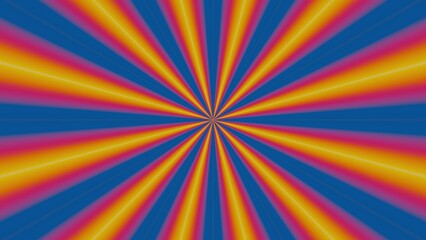 Dynamic blue, orange, and red radial sunburst pattern, evoking energy and excitement for vibrant designs.