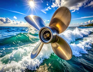 Marine propeller in waves