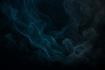 Obraz premium Teal Blue and Silver Smoke Gradient Abstract Background with Futuristic Flow