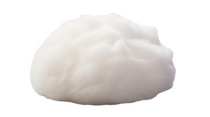Fluffy white cloud shape against a black background
