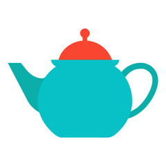 blue teapot isolated on white