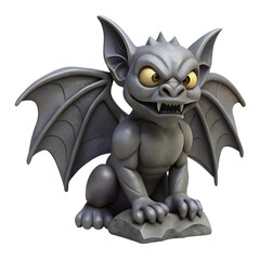 A captivating 3d rendering of a gargoyle statue, isolated on transparent background, showcasing its menacing expression and intricate details for a gothic theme