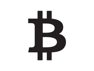Stylish Cryptocurrency Bitcoin Icon in Minimal Silhouette Vector Illustration Artwork