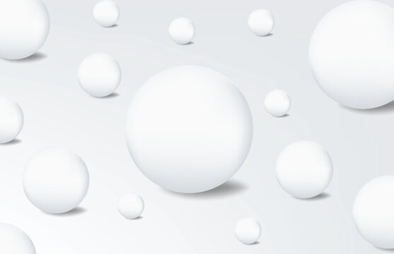 Minimal 3D white spheres floating on light background with soft shadows and glossy highlights, modern abstract geometric composition ideal for branding, digital wallpaper, and elegant design.