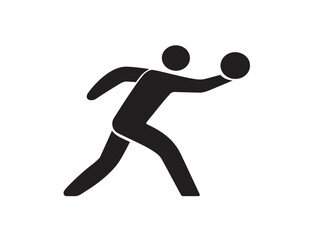 Bowling Sport Symbol in Bold Silhouette Vector Illustration Design Artwork