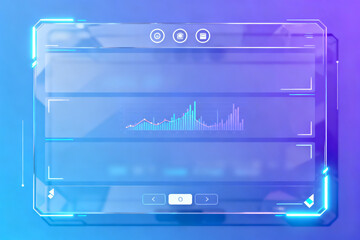 Digital interface display with audio waveform and futuristic design elements