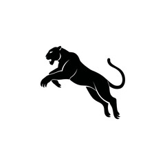 Obraz premium Panther silhouette in a leaping pose