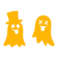 Vector Art Halloween 2025 Two  ghosts posing