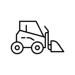 Fototapeta premium Construction equipment outline illustration of a skid steer loader 