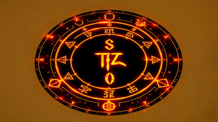 manifestation circle glowing symbols ancient script