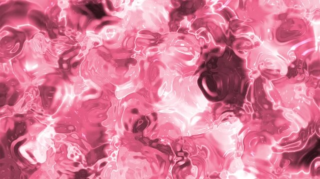 Abstracts Plastic Water A, Abstract Pink Liquid Texture with Glossy Reflections and Fluid Motion Background Animation,  Stock royalty free video.