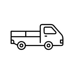 Line drawing of a delivery truck in side view  