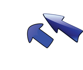 Blue Arrow Icons Set – Flat, 3D, and White Variations