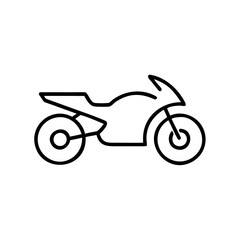Minimalist outline of a motorcycle in black and white design  