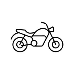 Fototapeta premium Outline of a motorcycle in minimalist black line art design 