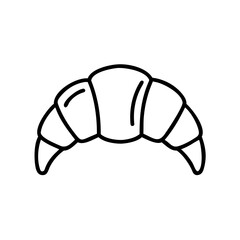 Fototapeta premium Outline of a croissant in simple black line art 