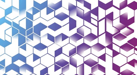 Obraz premium Abstract geometric background with blue to purple gradient and hexagonal shapes pattern design