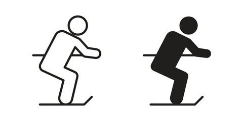 Skiing icon clipart and lineart vector symbols © Bsbd