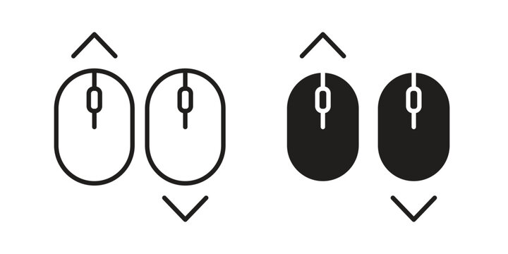 Scroll down up icon clipart and lineart vector symbols