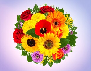 Naklejka premium Colorful flower bouquet, vibrant arrangement